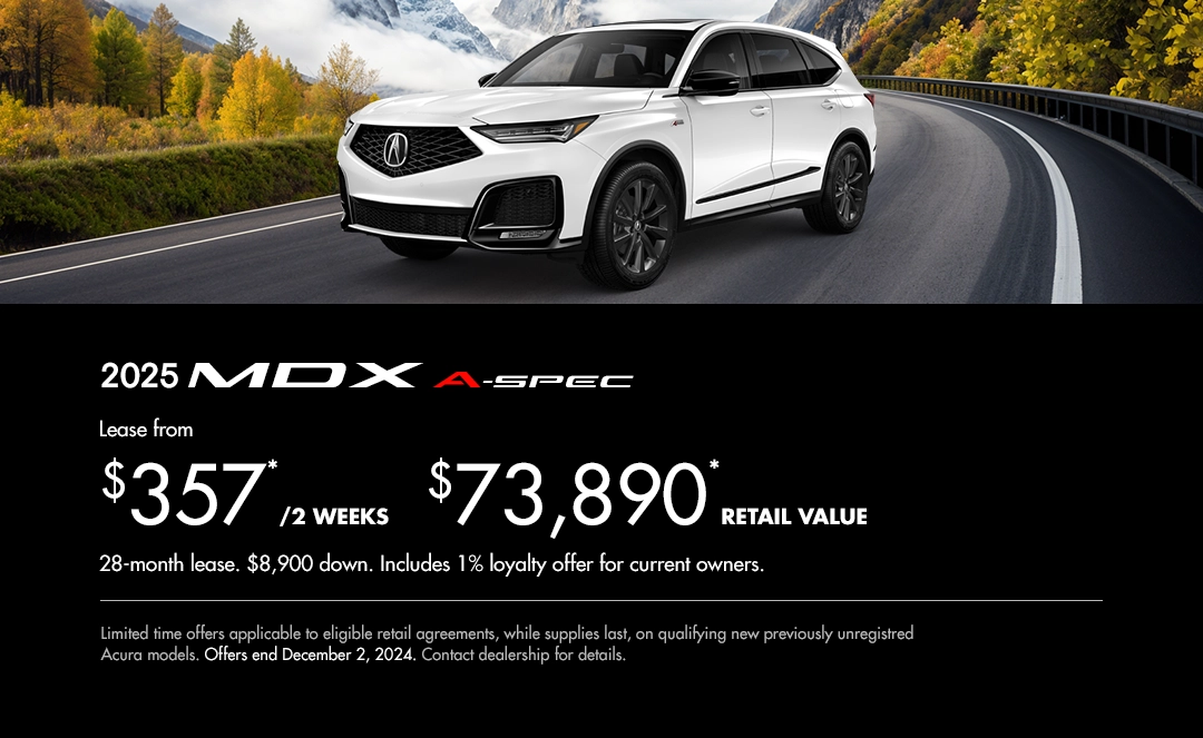 Bannière de Promotion Acura MDX 2025